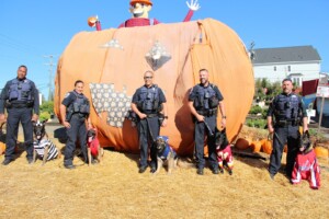 Local K9 department posing for a picture at Meadows Farms Seven Corners