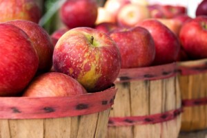 Farmers Market apples in baskets