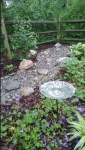 A newly installed rock walkway