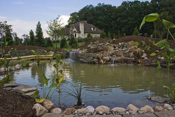 Large custom pond water feature