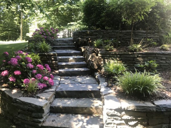 photo of stone walls and steps