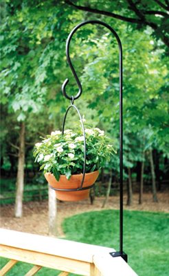 Hanging basket wrought iron plant stand